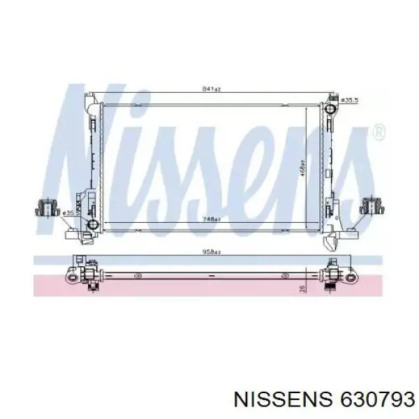 Купить 630793 Nissens Радиатор водяной