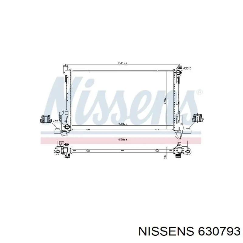 Radiador refrigeración del motor 630793 Nissens