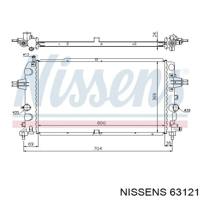 63121 Nissens радиатор