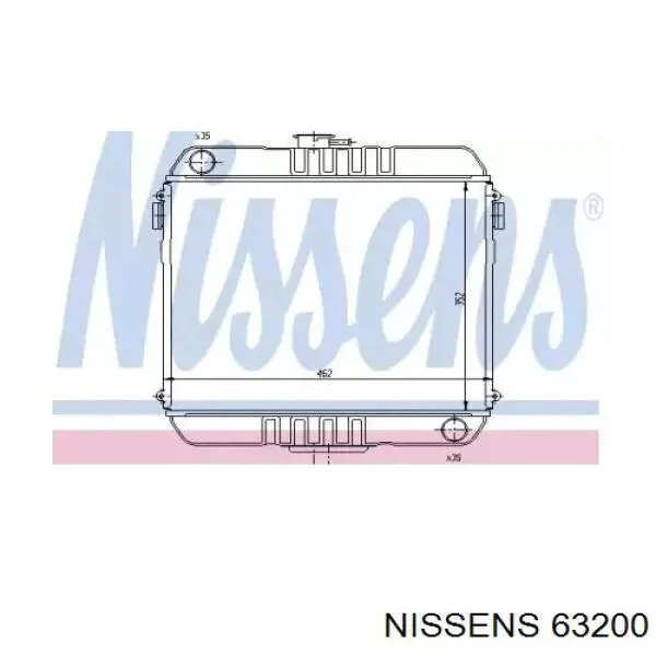 Radiador refrigeración del motor 63200 Nissens