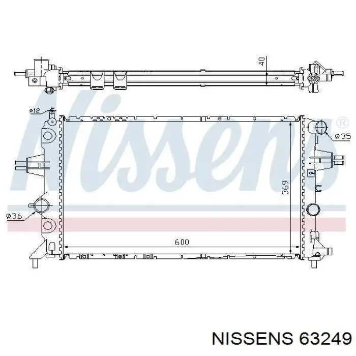 Купить 63249 Nissens Радиатор водяной