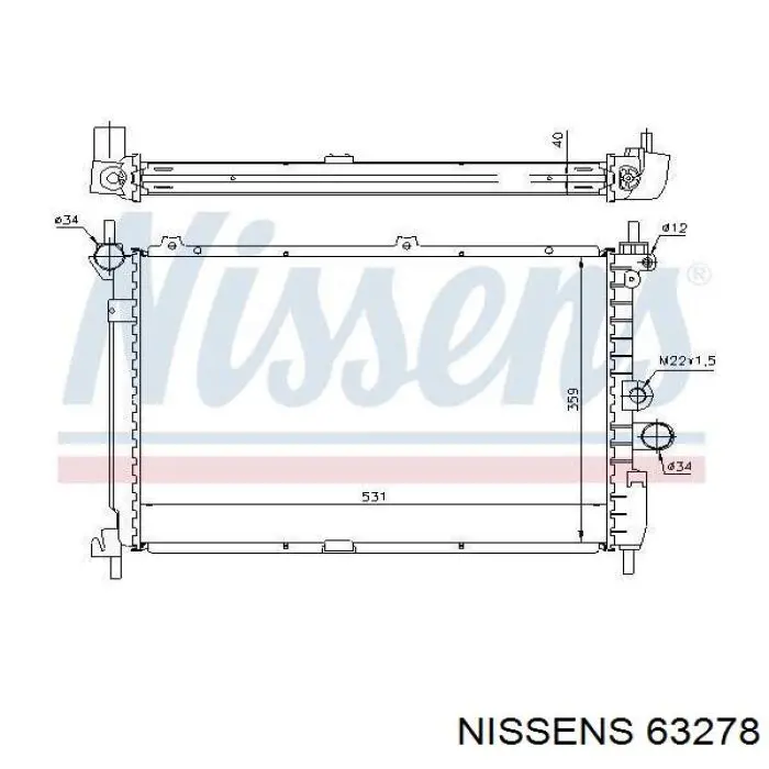 Радиатор 63278 Nissens