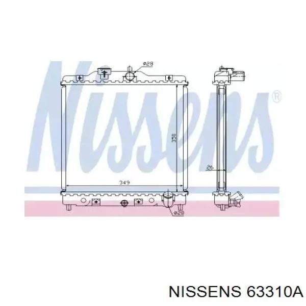 Radiador refrigeración del motor 63310A Nissens