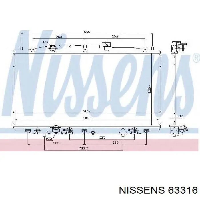 Радиатор 63316 Nissens