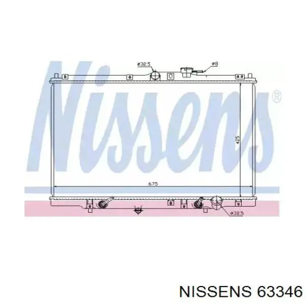 Radiador refrigeración del motor 63346 Nissens