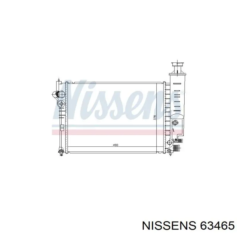 Radiador refrigeración del motor 63465 Nissens