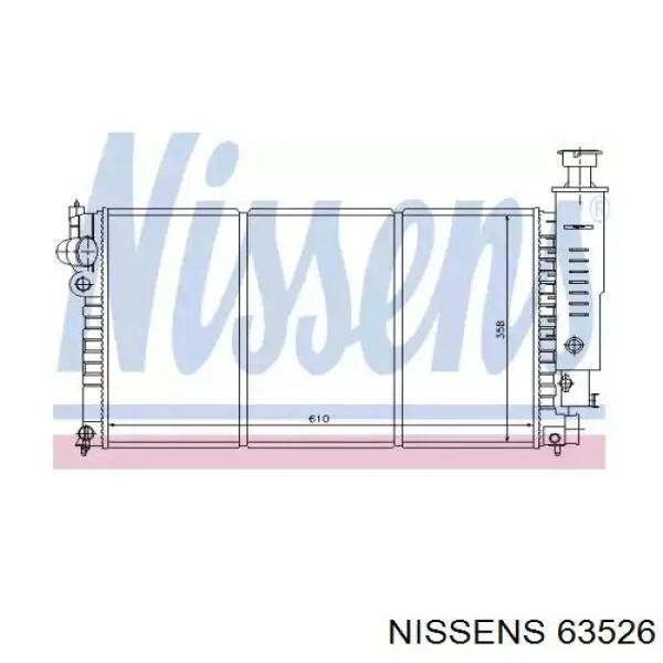 Купить 63526 Nissens Радиатор водяной