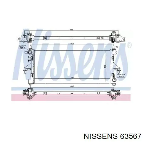 63567 Nissens radiador de esfriamento de motor