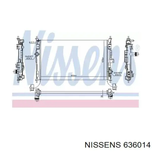 Radiador refrigeración del motor 636014 Nissens