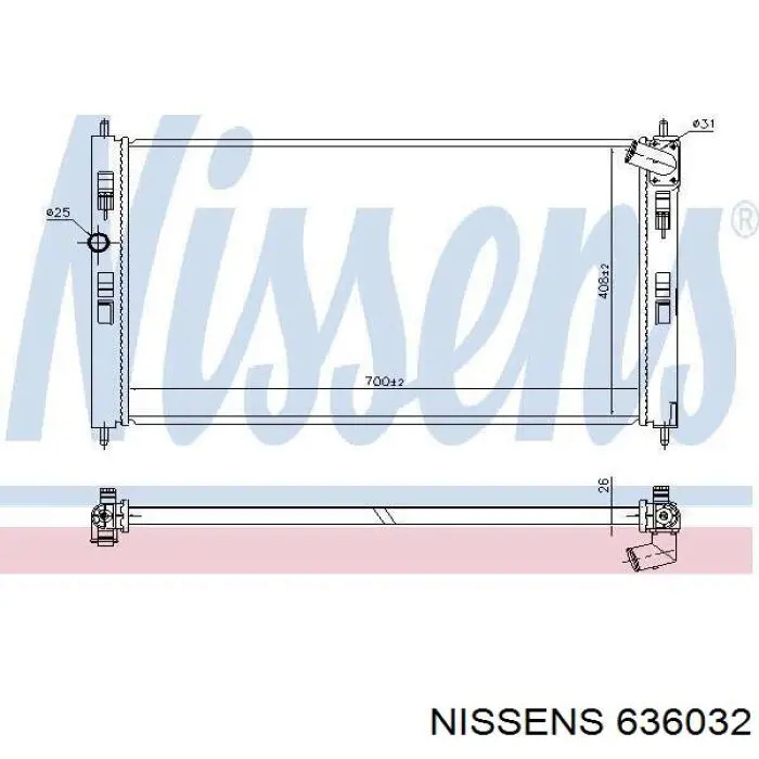 Радиатор 636032 Nissens