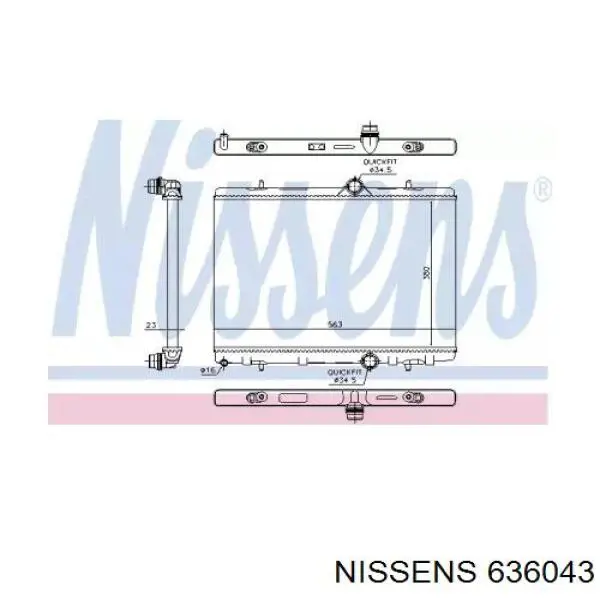 636043 Nissens radiador de esfriamento de motor