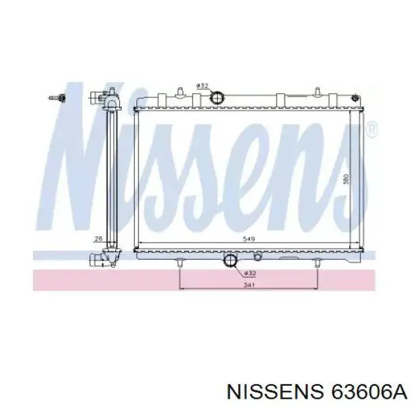 Купить 63606A Nissens Радиатор водяной