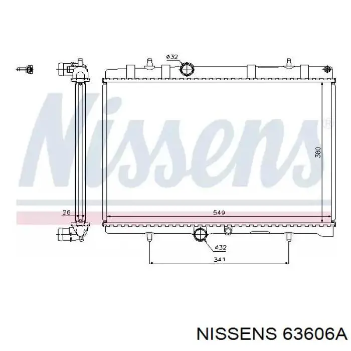 Radiador refrigeración del motor 63606A Nissens