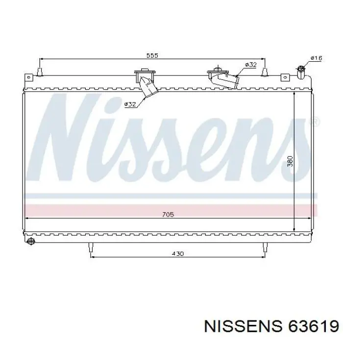 Радиатор охлаждения двигателя Nissens 63619 цена, от 164.91 USD