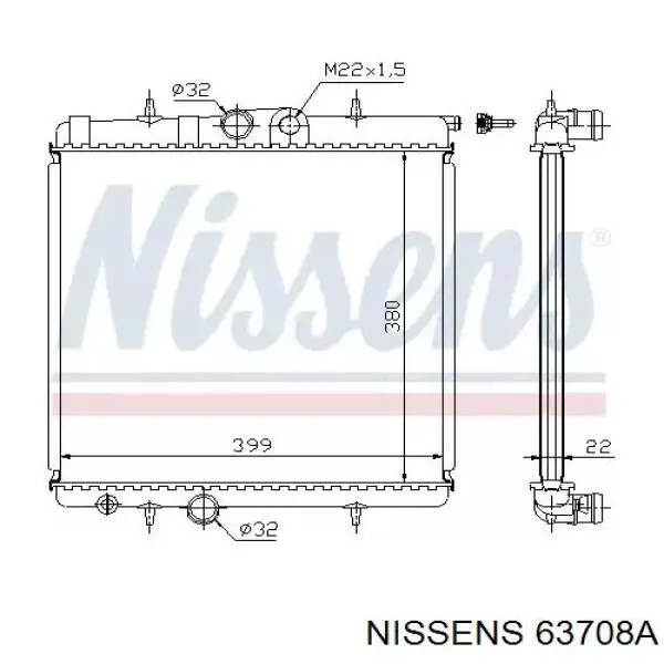 Радиатор 63708A Nissens