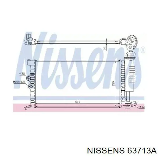 Радиатор охлаждения Nissens 63713A
