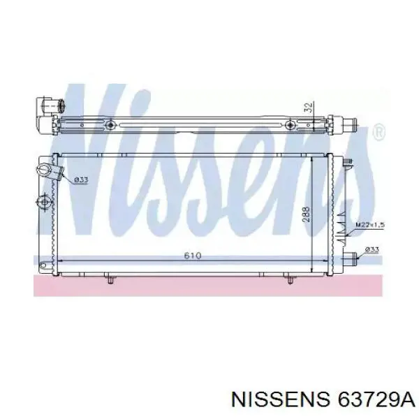 Радиатор охлаждения двигателя Nissens 63729A цена, от 77.27 USD