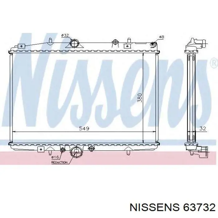 Купить 63732 Nissens Радиатор водяной