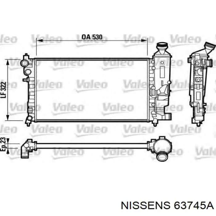 Radiador refrigeración del motor 63745A Nissens