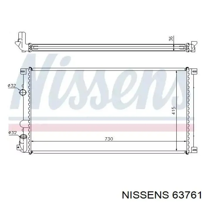 Радиатор 63761 Nissens