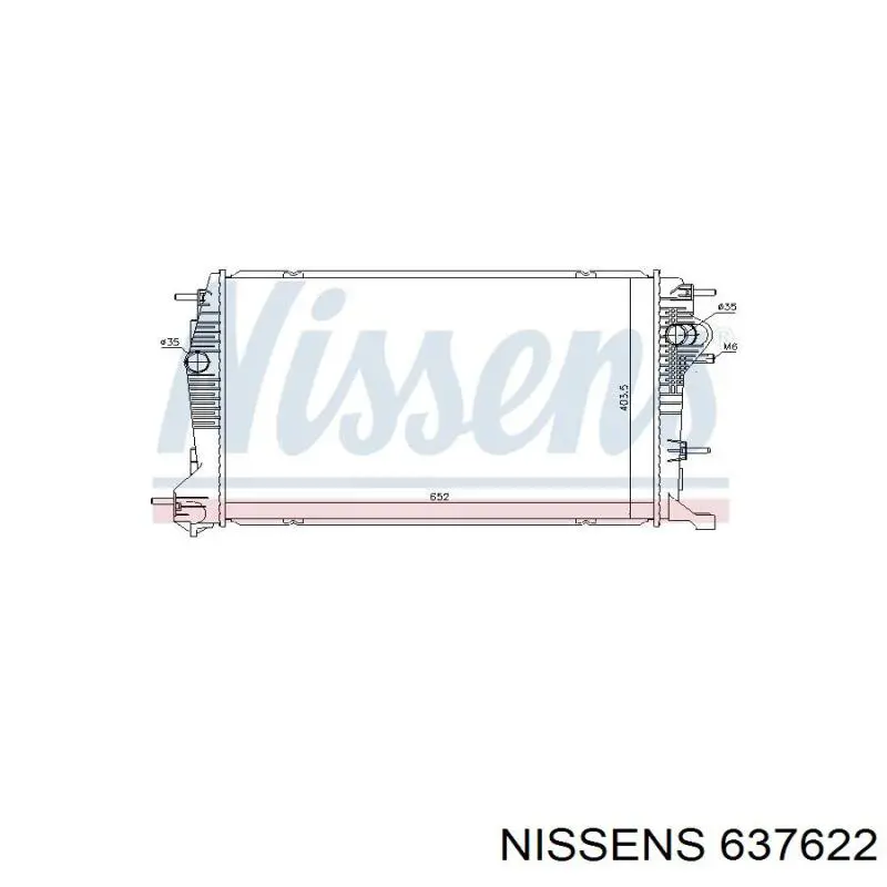 637622 Nissens radiador de esfriamento de motor