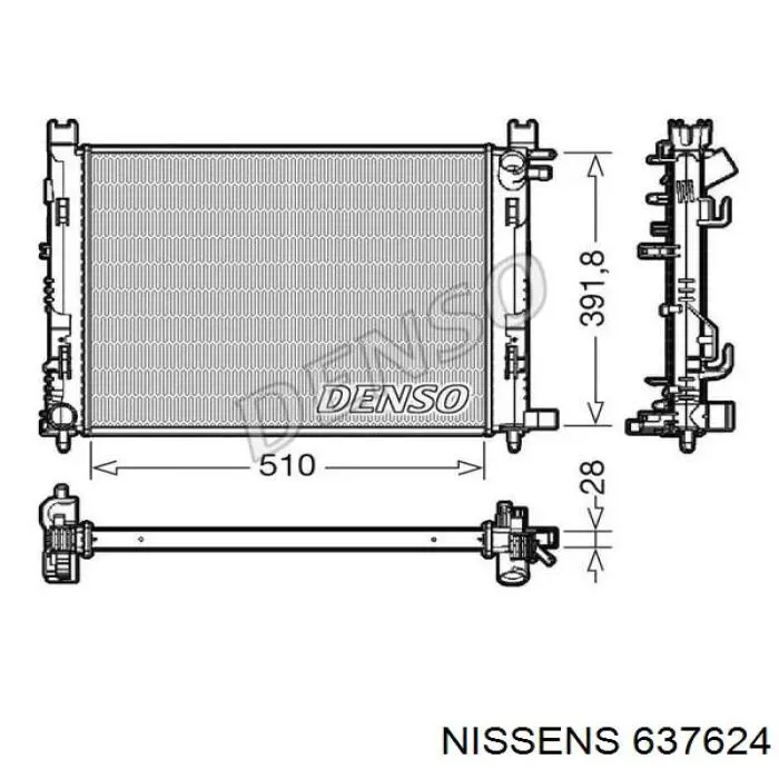 Радиатор охлаждения двигателя Nissens 637624 цена, от 87.12 USD
