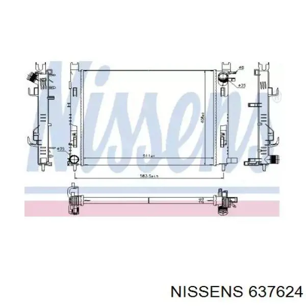 Радиатор 637624 Nissens