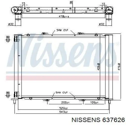 Диффузор радиатора 637626 Nissens