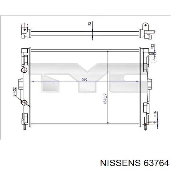 Радиатор 63764 Nissens