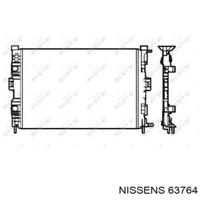 Купить 63764 Nissens Радиатор водяной