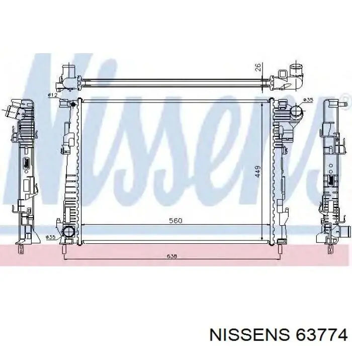 Радиатор 63774 Nissens