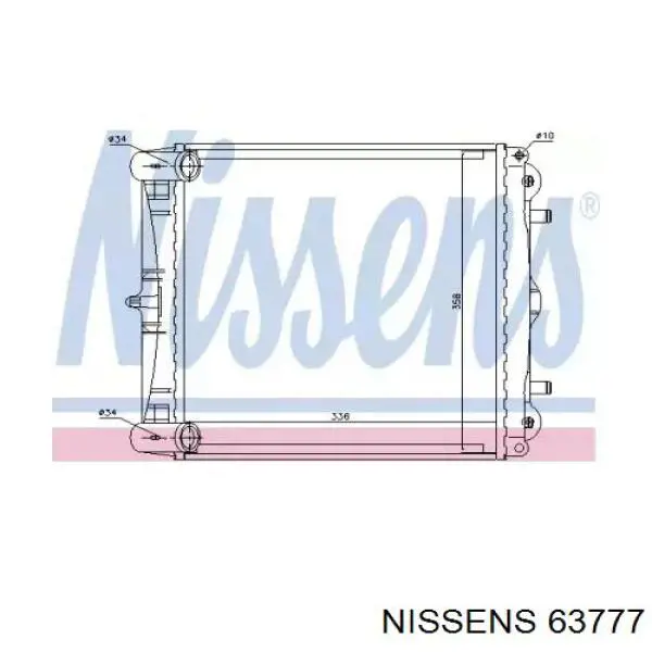 63777 Nissens радиатор охлаждения двигателя левый