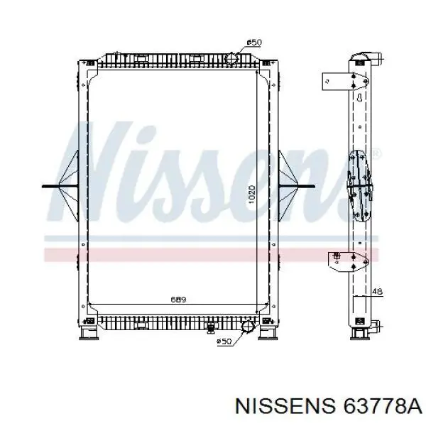 Radiador refrigeración del motor 63778A Nissens
