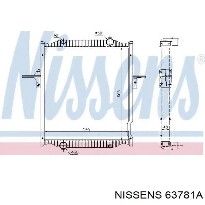 Radiador refrigeración del motor 63781A Nissens