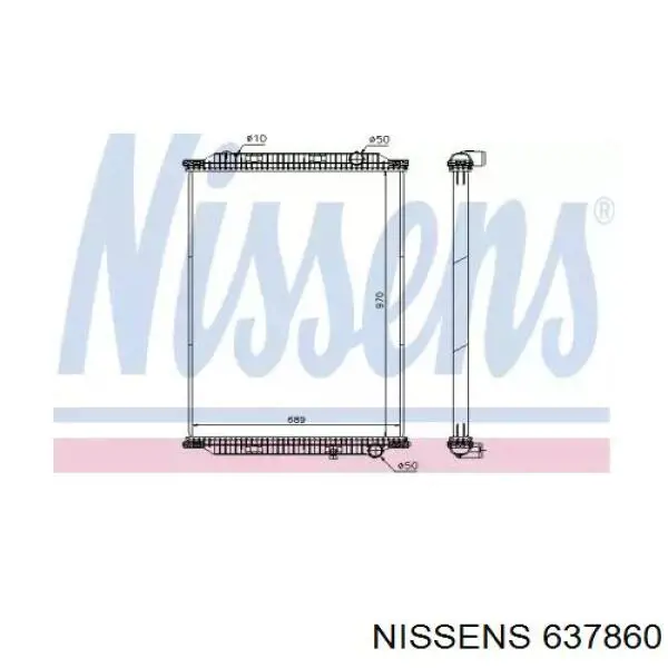 Radiador refrigeración del motor 637860 Nissens