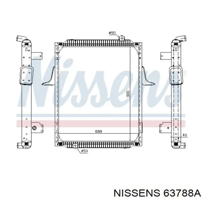 Купить 63788A Nissens Радиатор водяной