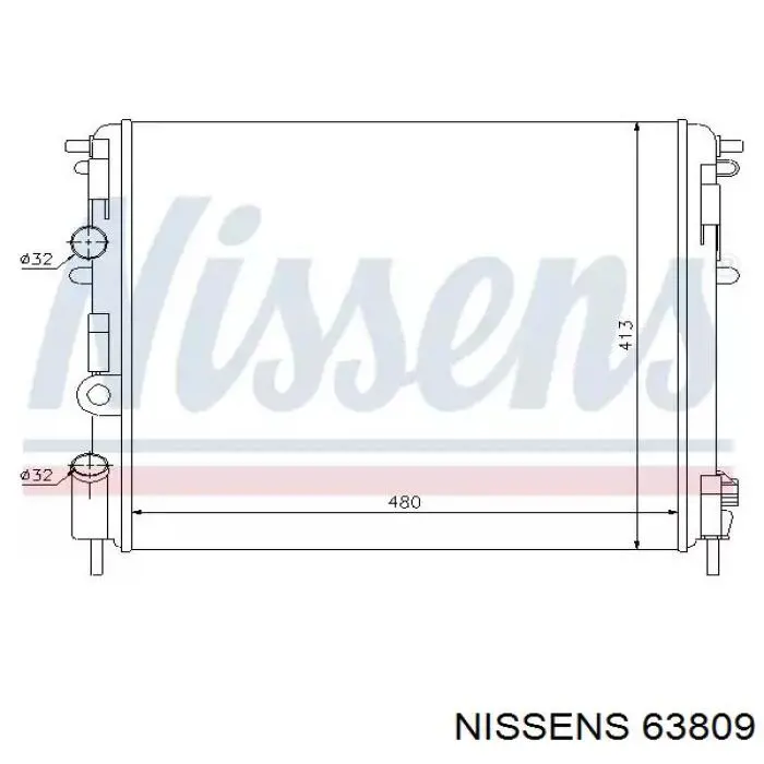 Radiador refrigeración del motor 63809 Nissens