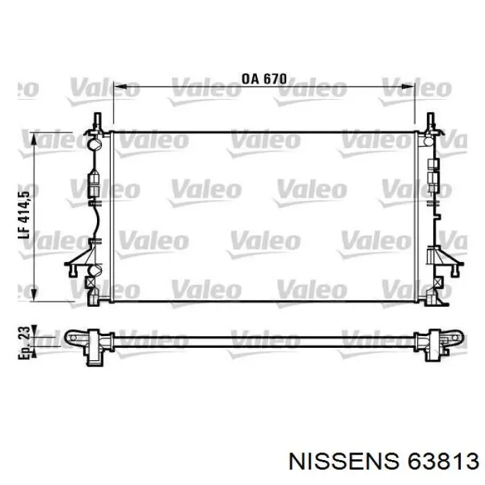Купить 63813 Nissens Радиатор водяной