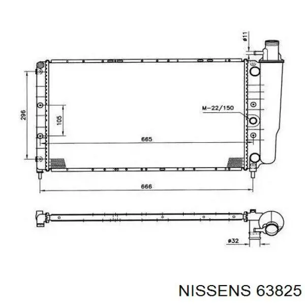 Radiador refrigeración del motor 63825 Nissens