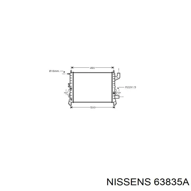 Radiador refrigeración del motor 63835A Nissens