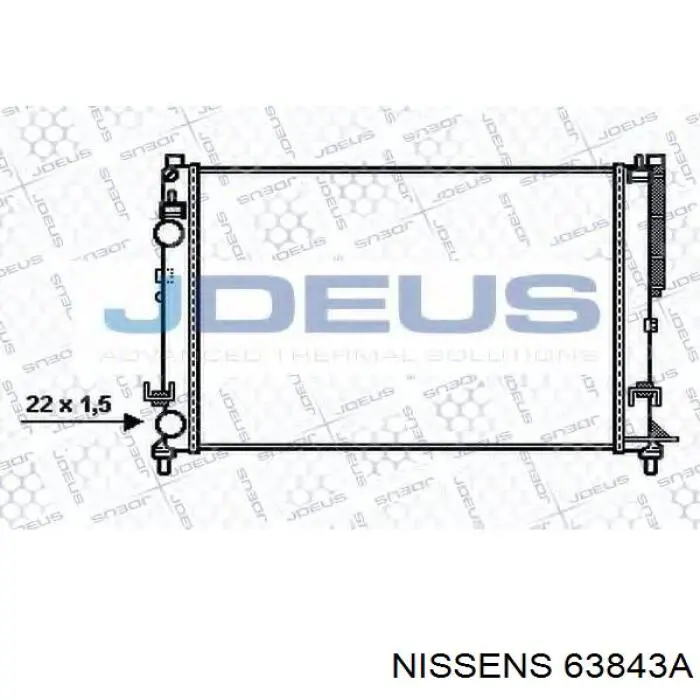 Купить 63843A Nissens Радиатор водяной