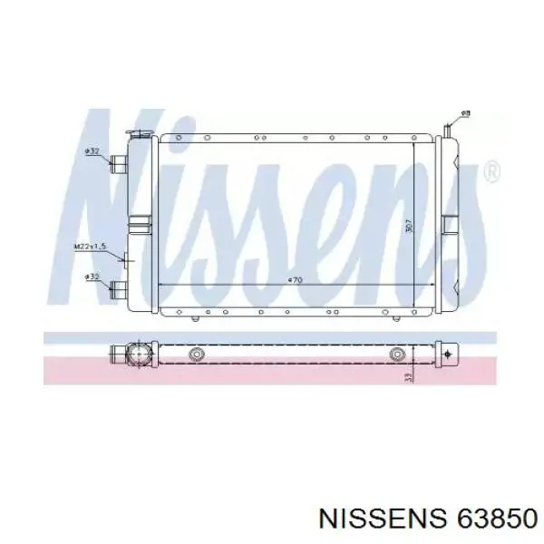 Radiador refrigeración del motor 63850 Nissens