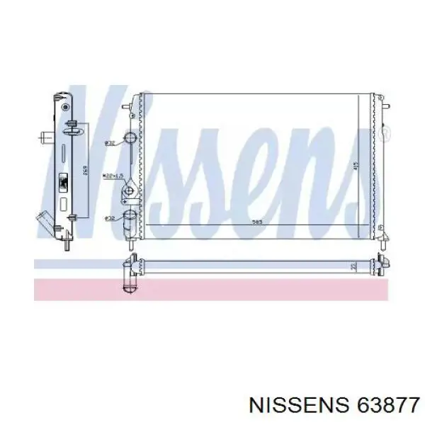 Купить 63877 Nissens Радиатор водяной