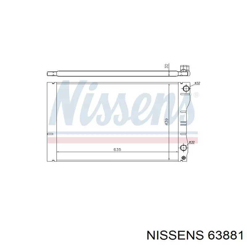 Radiador refrigeración del motor 63881 Nissens