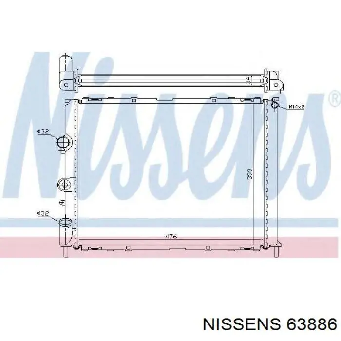 Радиатор охлаждения двигателя Nissens 63886 цена, от 60.97 USD