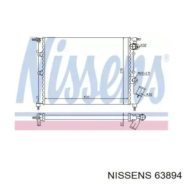 Радиатор 63894 Nissens