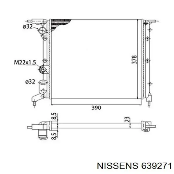 Радиатор охлаждения двигателя Nissens 639271 цена, от 41.73 USD