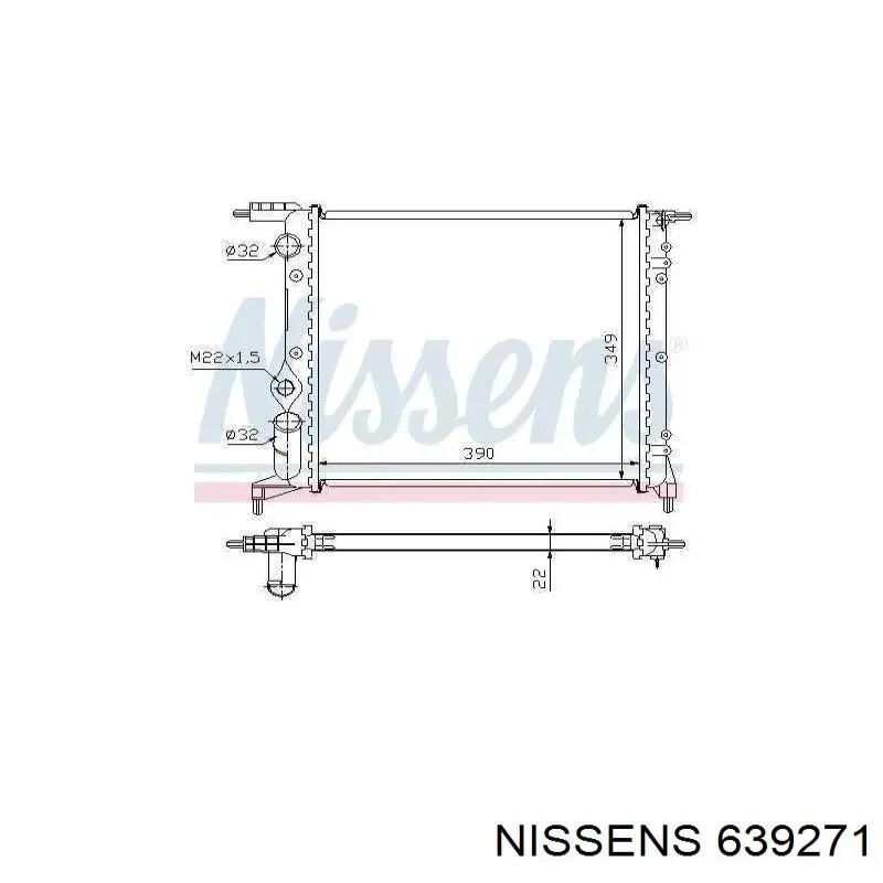 Купить 639271 Nissens Радиатор водяной
