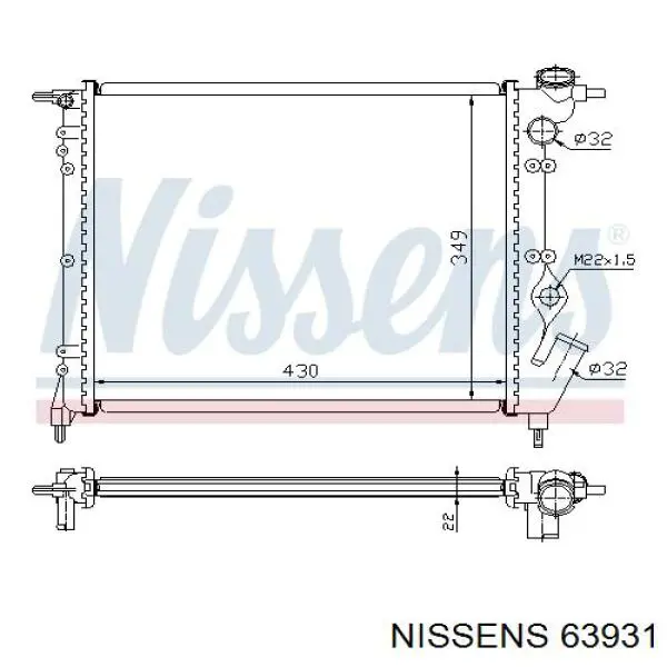 Радиатор 63931 Nissens