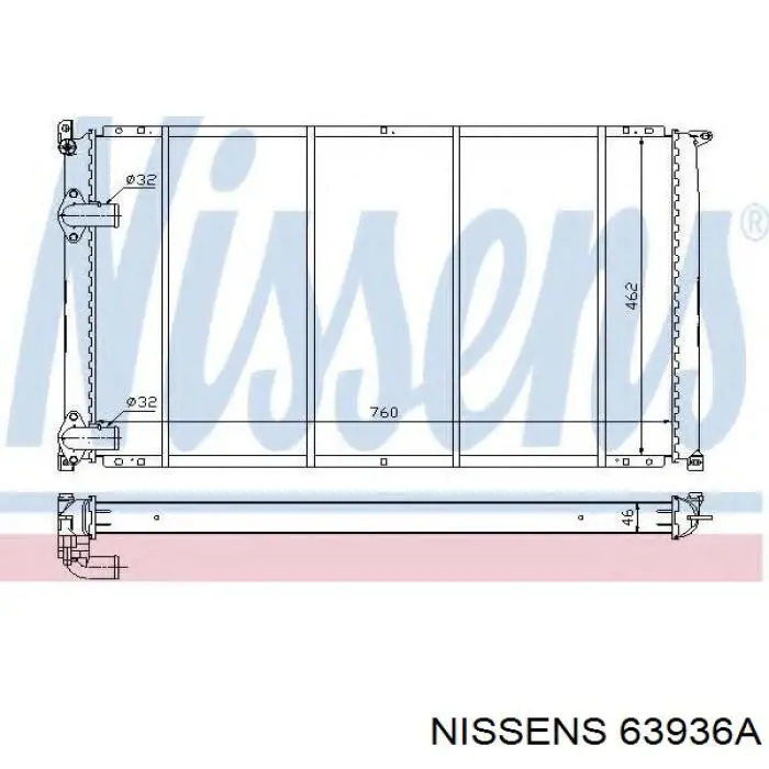 Радиатор охлаждения двигателя Nissens 63936A цена, от 64.97 USD